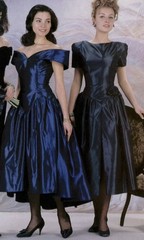 Vintage 80s Gunne Sax Moody Blue Taffeta Tulle Lined Party Dress SZ 9