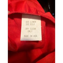 Stunning Vintage Xiao A La Mode Bright Red Silk and Linen Tunic Asymmetrical L