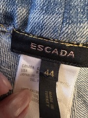 ESCADA VTG LIGHT WASHED RHINESTONE BEADED JEANS SZ44EU(10-12 US)MADE IN TURKEY