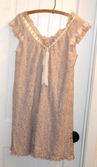 Vintage Robe & Nightgown Chantilly Lace Matej Odette Barsa Pink Ecru Medium