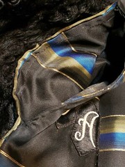 Vintage 1940s 50s Swakara Broadtail Karakul Astrakhan Fur Coat Silk Lined