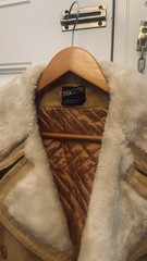 Vintage Heeksuede Double Breasted Faux Suede&Fur Women’s BeigeCoat Sz M, Holland