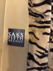 Birger Christensen Leopard Print Sheared Mink Fur Coat w/ Fox Collar & Cuffs M