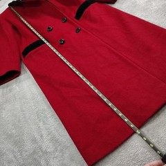 Vtg Overcoat Women’s L* MADE IN USA 100% Wool Long Double Breasted Velvet Collar