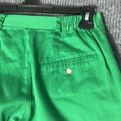 Vintage Lord & Taylor Pleated Shorts Womens 8 Green Cotton High Rise Bermuda