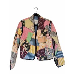 Anthropologie Patchwork Colorful Quilted Boho Whimsical Cottagecore Jacket Sz S