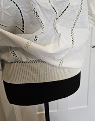 VTG NOS Hand Made BANDO Crochet Lace 100% Cotton Linen Tunic Large Women’s Top