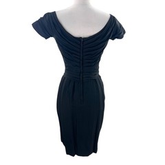 Vintage 1950s Iconic Ceil Chapman Black Jersey Drape Dress XS