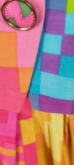 Vtg Anne Crimmins For UMI Collections Bold Neon Geometric Skirt Jacket Suit 10
