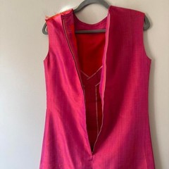 Vintage 60s pink orange iridescent dress AS IS mod shift mini raw silk small