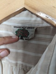 Organically Grown By Arpeja Womens Medium Lightweight Cotton Button Up Shirt VTG