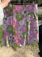 Vintage 80s Sassy pink green preppy a-line floral tenniscore skirt L resortwear