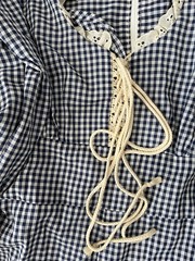 VTG 70s Gunne Sax Gingham Maxi Prairie Dress Juliet Sleeves Cottagecore