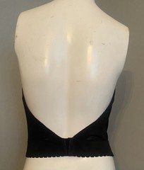Vintage Adonna Black Nylon Strapless Corset Bustier Bra 38B Vamp Fairy Goth
