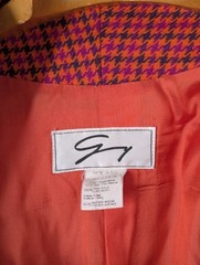Genny Italy Vintage 80s 90s Versace Era Valley Girl Houndstooth Tweed Blazer 36″