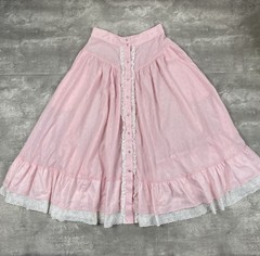 vintage 70s MISS RODEO AMERICA skirt 15 / 16 pink white pearl snap country