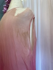 Vintage Antique 20s Flapper Dress Silk Chiffon Pink Ombre Beaded As Is XS