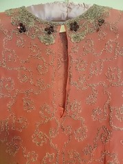 Vintage 40s 50s EXQUISITE Beaded Tulle Evening Dress Needs TLC