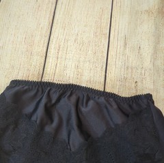 vintage high Waisted Black Chantilly Lace Satin panties Sexy Large NWOT