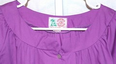 Vintage Mystical Fashions Purple Embroidered Bell S/S Button-D Shirt Size L NWD