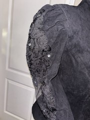 Lillie Rubin Exclusive Black Leather Jacket Blazer Vintage Women’s 10 Medium