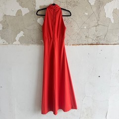 Vintage 70s Halter Maxi Dress Disco Gown d*lang Fashions Boho Glam Retro 1970s