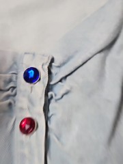 Dirty Dancing Vintage 80’s Cropped Jeweled Buttons Top Bleached Denim Size L