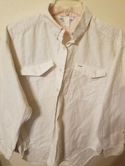 miss fashionality size M vtg long sleeve blouse white 2 pockets button up 26 L