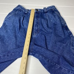 Vintage Bon Jour High Waisted Pleated Blue Jeans Size 14 (27X26)