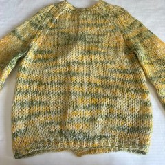 Vintage Hand Knit Wool Mohair Cardigan Made In Italy Boho Chunky Sweater