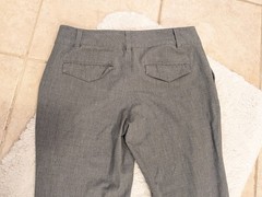 Vintage 2006, low rise gray slacks, Women 8. 32 in Waist. 9 in Rise. 30 inseam.