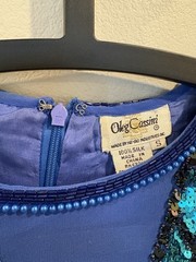 Vintage Oleg Cassini Beaded Sequin Elegant Silk Top Women’s Size Small EUC 80’s