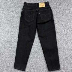 Vtg 90s Levis 551 Jeans Women 10 Petite (27×28) Black Relaxed Tapered Cotton USA