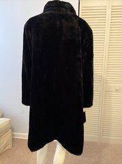 Gorgeous Chic Mariel Vintage Faux Fur Black Coat Pockets Lined Collared
