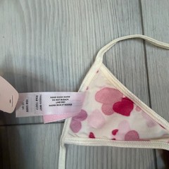 Vintage Victoria’s Secret Heart Print V-String Thong 2001 Y2K Pink Red NWT Small