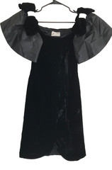 Black Velvet Party Dress, 1980’s Cocktail Rhinestone, Evenings by Raul Blanco 4