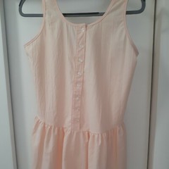 Vintage Prarie Boho Pale Peachy Pink Julie Girl Dress sm med