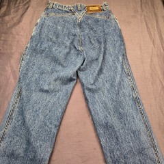 Vintage Lawman Western Jeans Acid Wash High Waist Asymmetrical Double Button 9