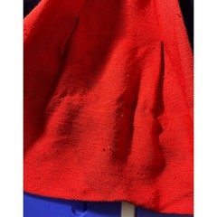 Vintage 1960s Shift Dress Blue Red Mod Mockneck Military Style | B 37″