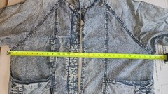Vntg 80s Acid Wash TrenchCoat Denim Jacket Oversized Lrg By IZZI