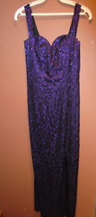 VINTAGE 1980’S ALFRED ANGELO PURPLE METALLIC TAFETTA LONG DRESS SIZE 5/6
