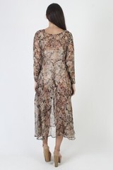 Vtg Low Cut Muted Lightweight Thin Floral Sundress Airy Summer Sun Midi Dress