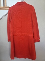 Vtg Mad Men Career Orange 100% Wool Coat Butte Knit Retro 60s Sz 8-10 Excellent