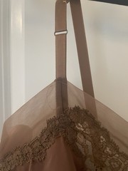 Vintage Van Raalte Suavette Full Slip Mocha Mushroom Brown Lace Size 40, 07206A