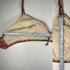 Vintage 1960s Vassarette Bikini Top Mod Print Nylon Bralette, Size 32A (XS)