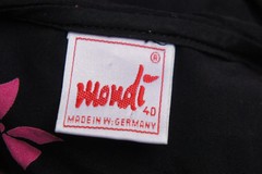 Vintage 70s-80s Black Pink Bow Print By Mondi Western Germany High Fashion Retro