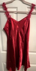 Vintage California Miss Chemise Liquid Satin Babydoll Nightgown Small Red Silky