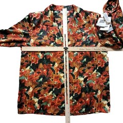 E J Harper Vtg Floral Blouse Multicolor Women Sz 12 Button Up Satiny & Silky New