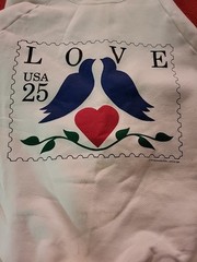 RARE vintage 80’s LOVE U.S. postal service stamp sweatshirt