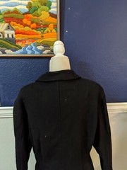 VTG Mario del Pinto (MDP) Black Lined Winter Coat Zip USA Wool Blend Sz Medium M
